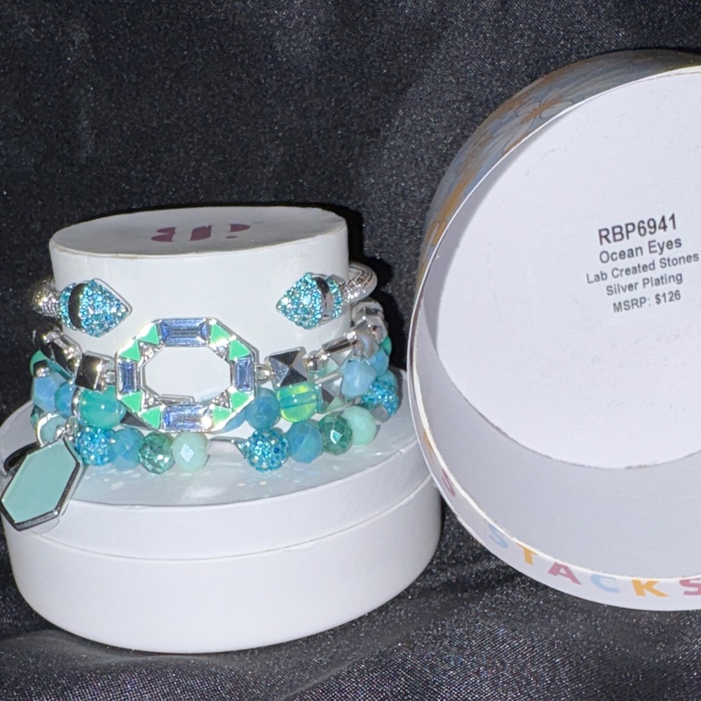 Ocean Eyes Silver and Blue Bracelet Collection